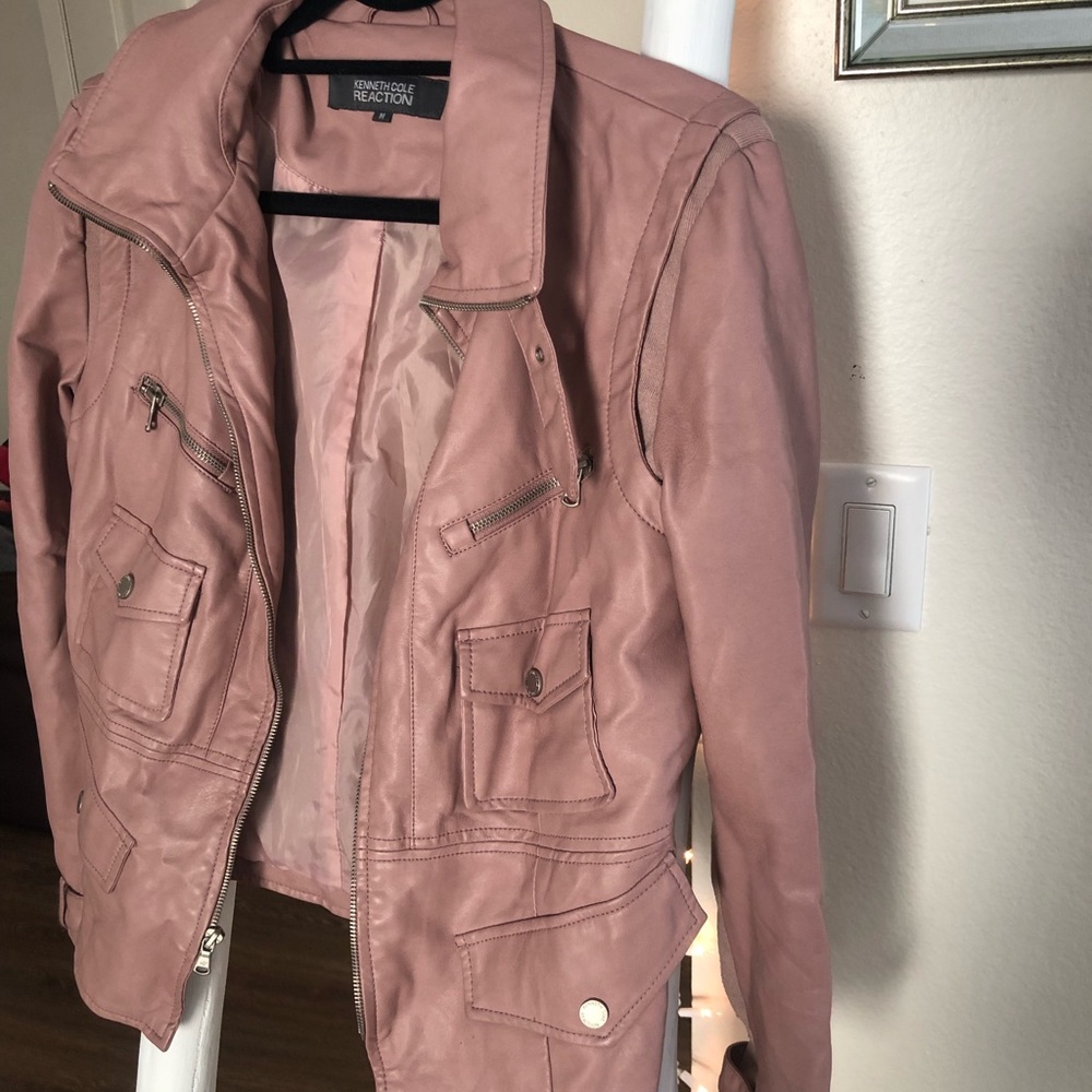 Blush Kenneth Cole faux leather jacket. Size Med - Picture 2 of 6
